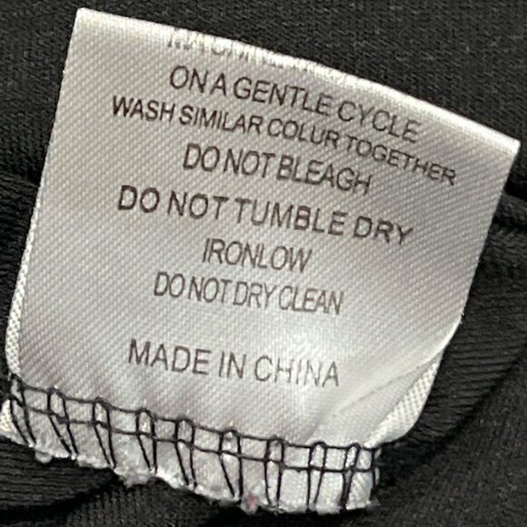 ICE SILK BRAND Dress Size 1XL Black V- Neck Ruffled Sleeves Front Pleats Stretch - Picture 9 of 12